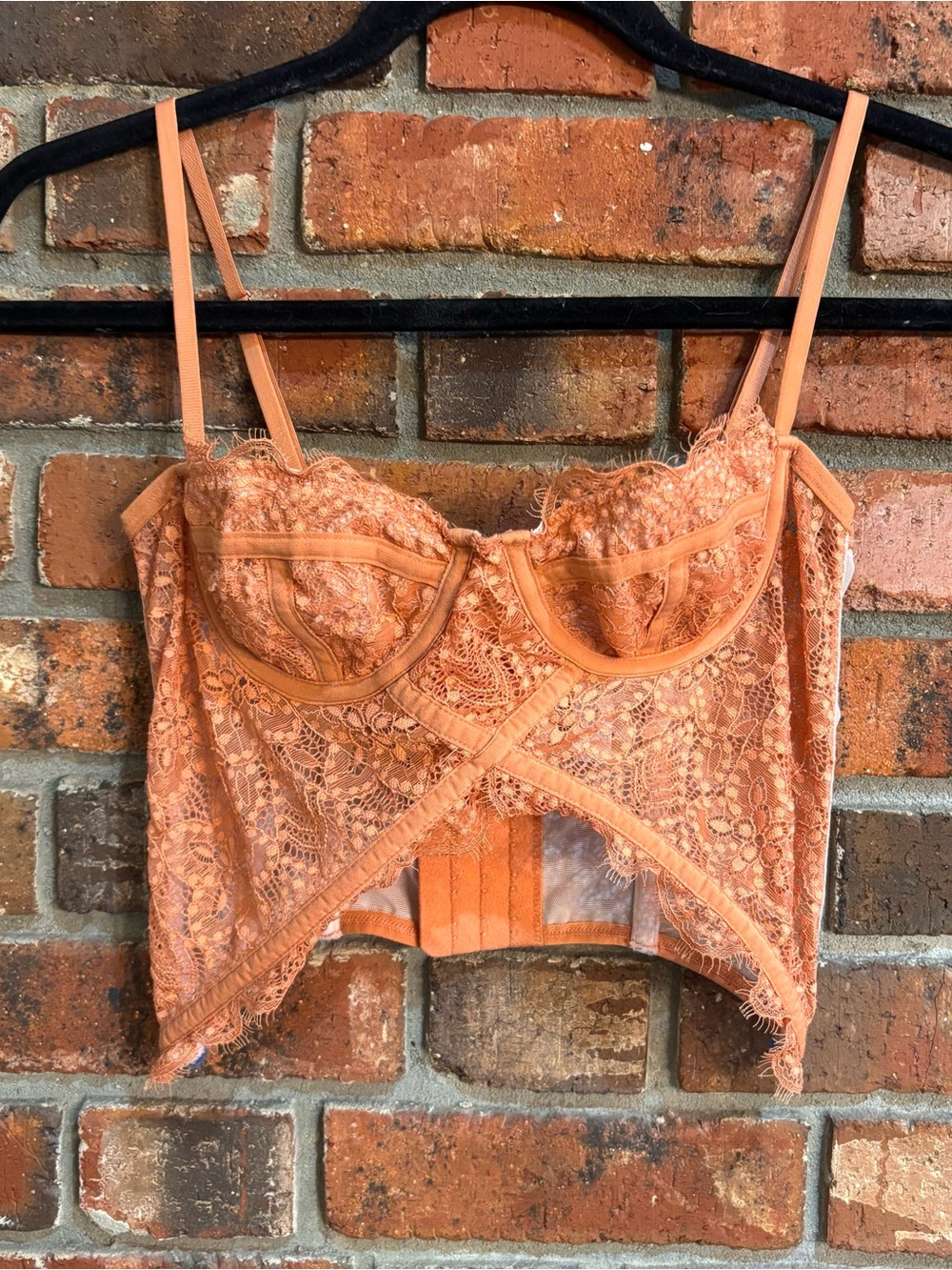 Out from under Urban Outfitters womens Modern Love corset top orange M